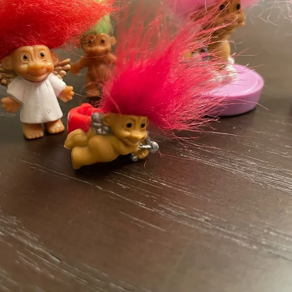 Russ Vintage Troll Lot Cupid Ring Pencil Toppers Easter lot of 9